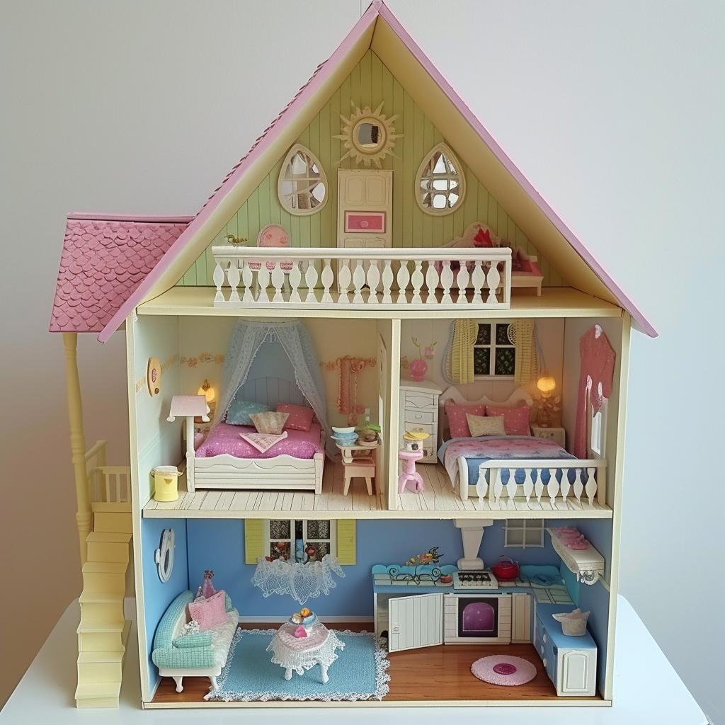 A dollhouse on a surface | Source: Midjourney