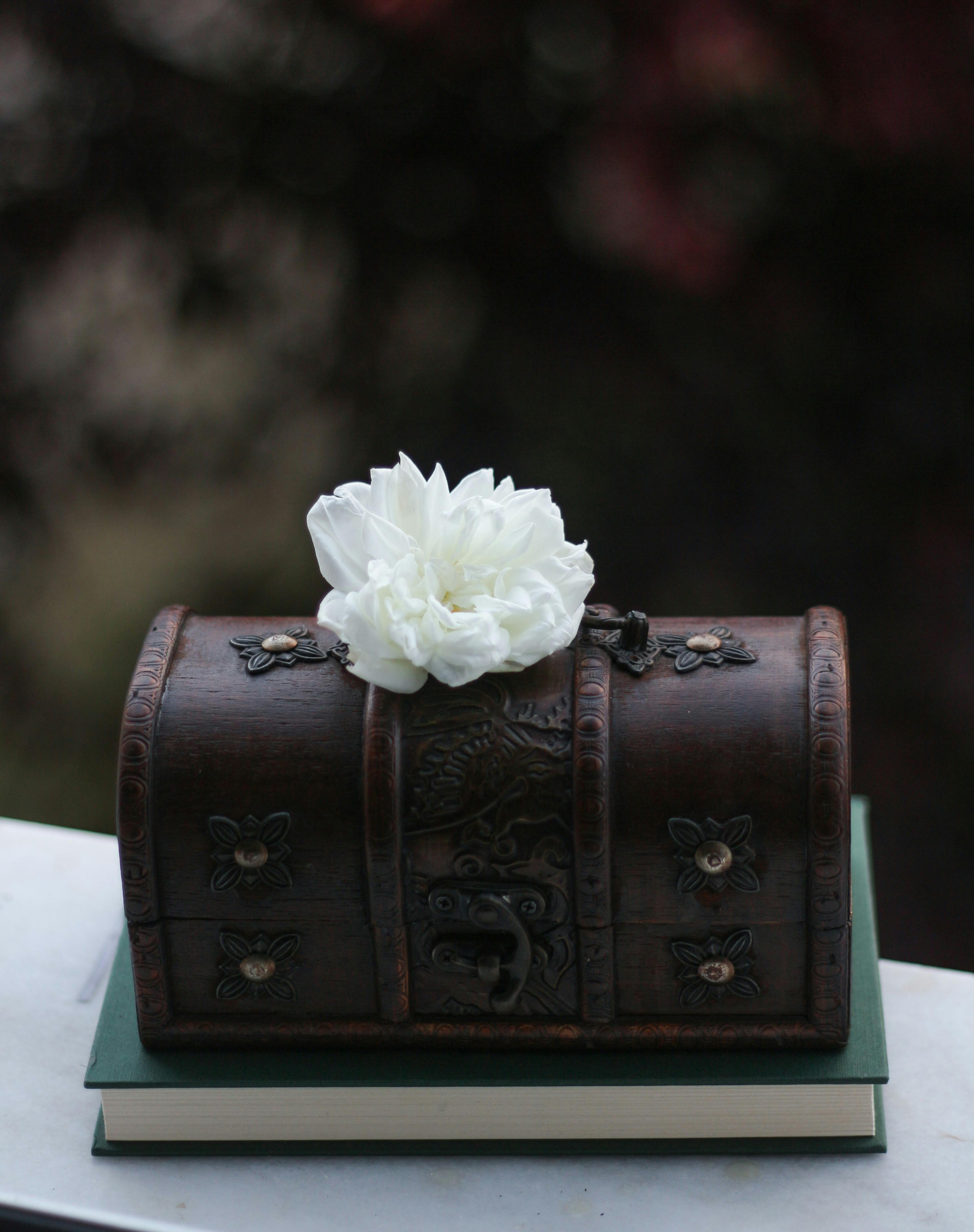 A wooden chest sitting on a book | Source: Pexels