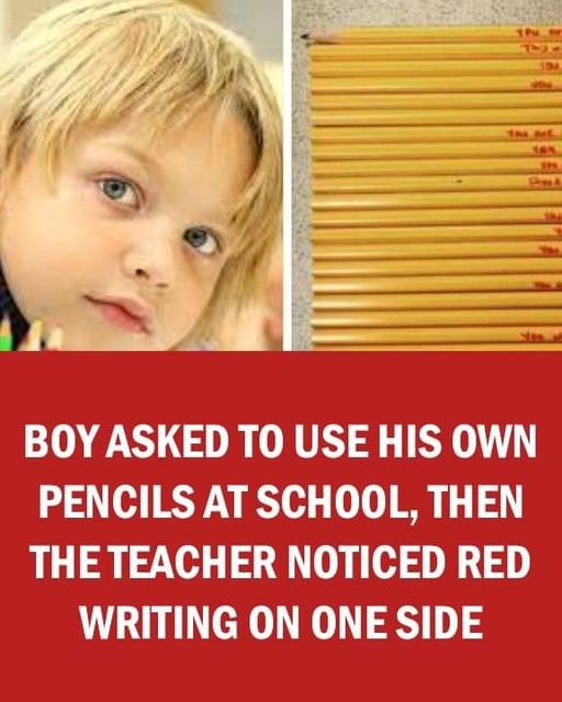 Boy Asked To Use His Own Pencils At School, And Then The Teacher Noticed Red Writing On One Side