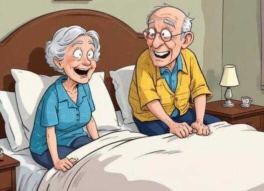 An elderly couple had just crawled into bed when the old man let