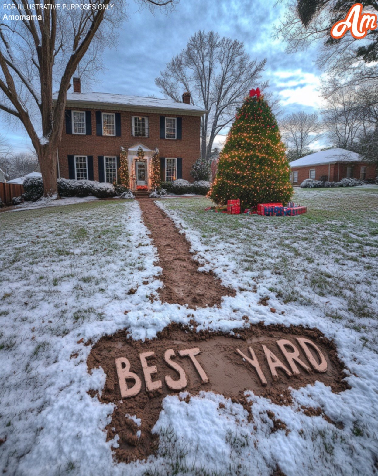 My neighbor destroyed my Christmas yard display by creating a muddy path, but karma soon delivered its justice