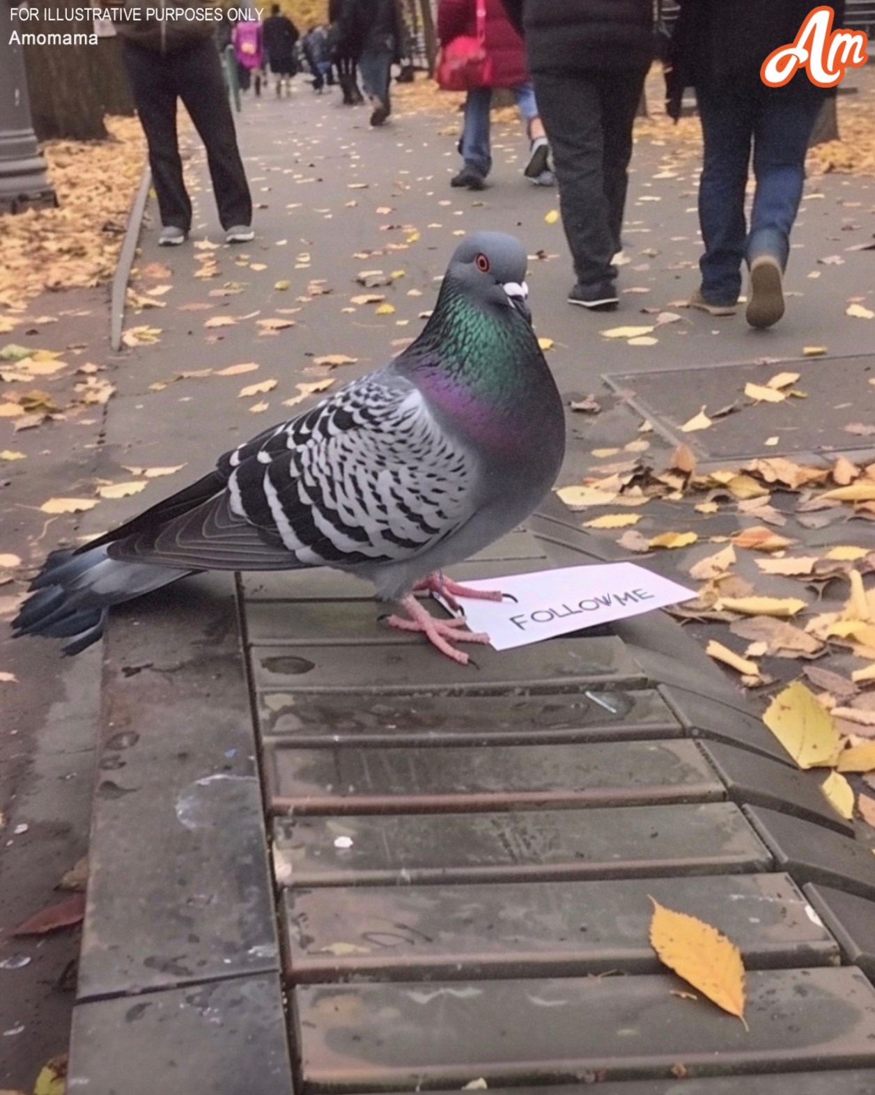 Every Saturday, I would feed the pigeons, until one day, one of them delivered a letter with the message “Follow Me”